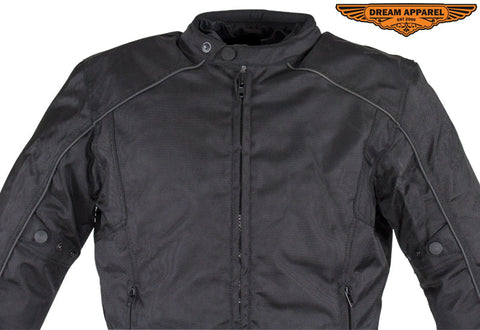 Men's Nylon & Mesh Lined Motorcycle Jacket