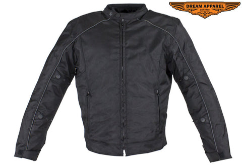 Men's Nylon & Mesh Lined Motorcycle Jacket