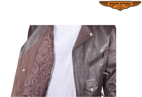 Mens Retro Black Motorcycle Jacket