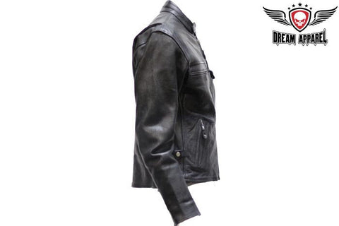 Mens Motorcycle Jacket With Zipper