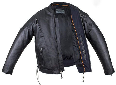 Dream Apparel Mens Vented Racer Jacket with Side Laces with Gun Pockets Zipout Lining