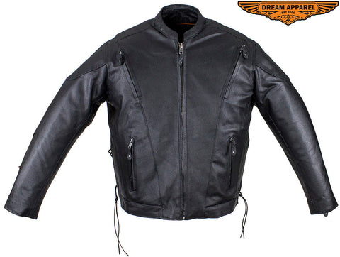 Dream Apparel Mens Vented Racer Jacket with Side Laces with Gun Pockets Zipout Lining