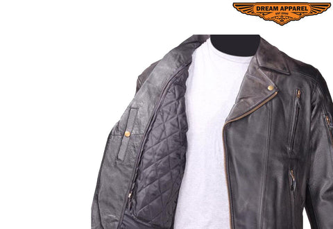 Men's Leather Motorcycle Jacket