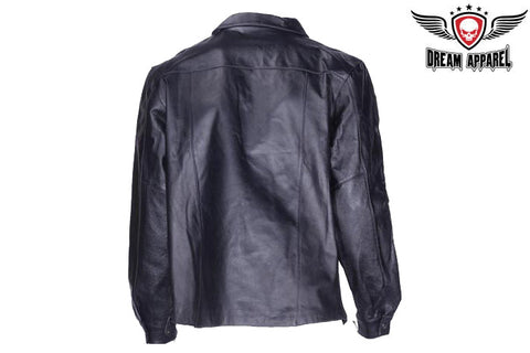 Mens Pullover Leather Shirt