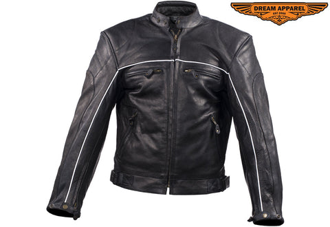 Mens Racer Jacket With Adjustable Velcro