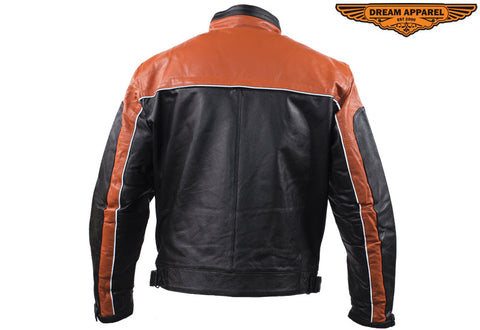 Mens Orange Racer Jacket