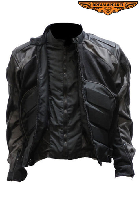 Mens Jacket With Hidden Snap Down Collar