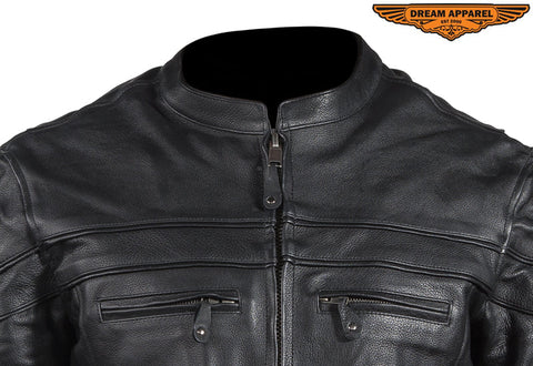 Mens Racer Jacket with Multi Pockets