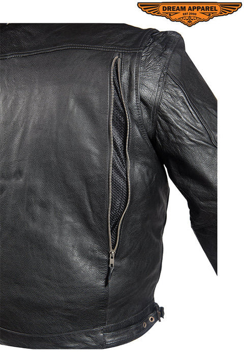 Mens Racer Jacket With Snap Down Collar