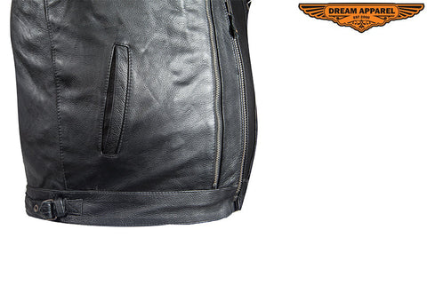 Mens Leather Motorcycle Jacket