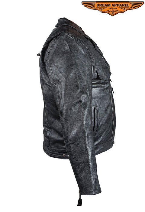 Mens Leather Motorcycle Jacket