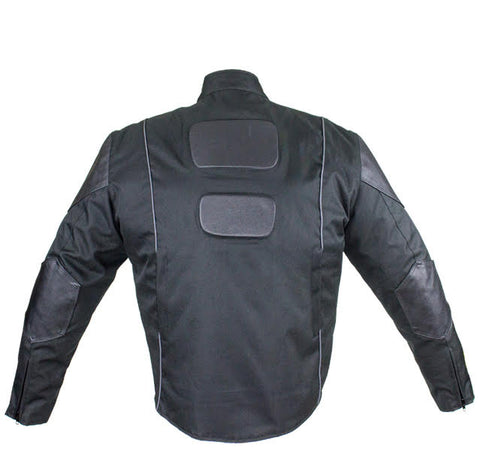 Mens Textile Motorcycle Jacket Leather Padding on Shoulders