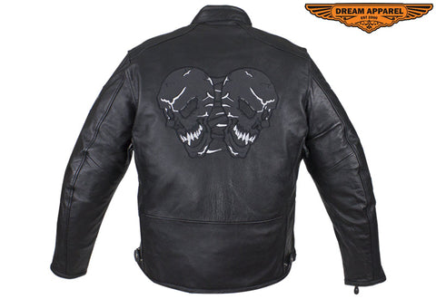 Men's Concealed Carry Jacket with Reflective Skulls