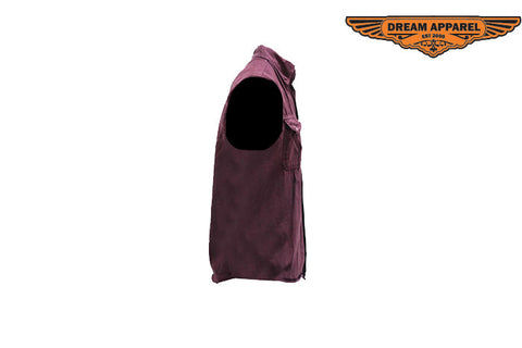 Mens Denim Burgundy Sleeveless