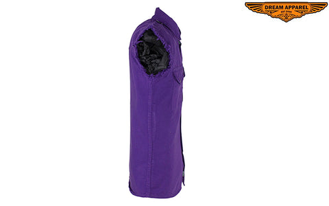 Mens Denim Purple Sleeveless