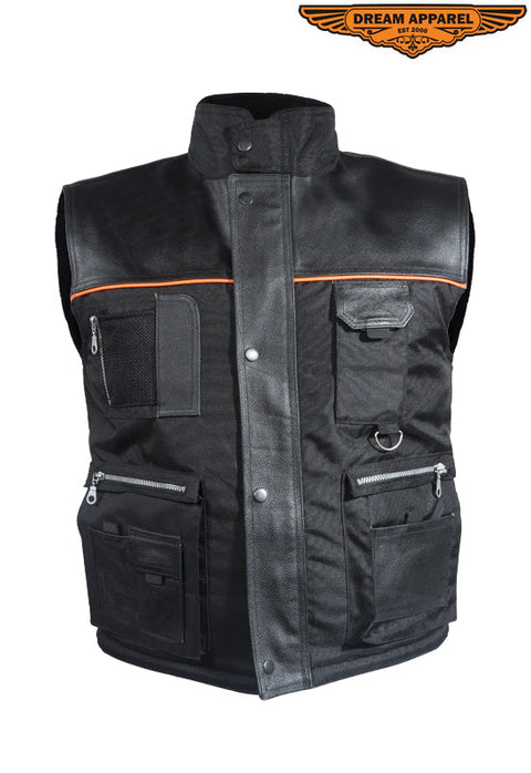 Mens Cargo Vest With Reflector