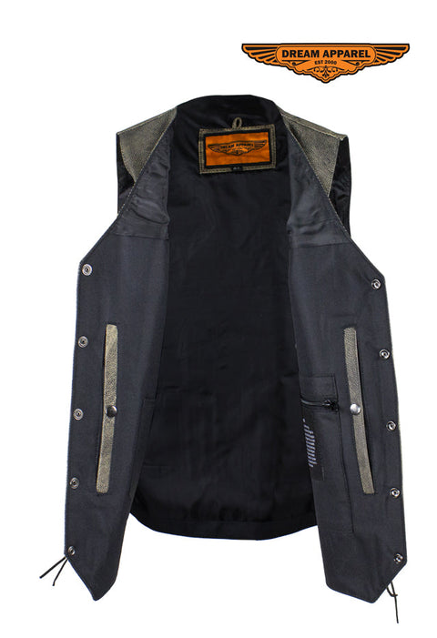 Men's Native American Distressed Brown Leather Vest