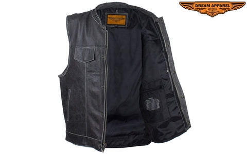 Dream Apparel Men's Gray Motorcycle Club Vest