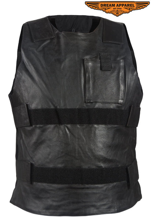 Mens Leather Bullet Replica Vest