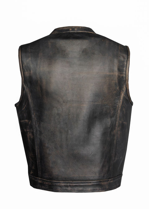 Mens Naked Brown Leather Vest