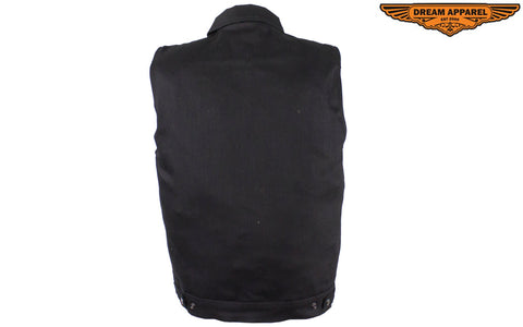 Dream Apparel Men's Zippered Black Denim Club Vest