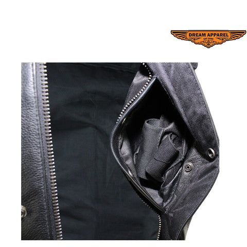 Dream Apparel Split Cowhide Leather Vest With Conceal Carry Pockets