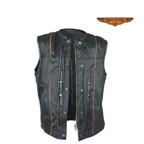 Dream Apparel Split Cowhide Leather Vest With Conceal Carry Pockets