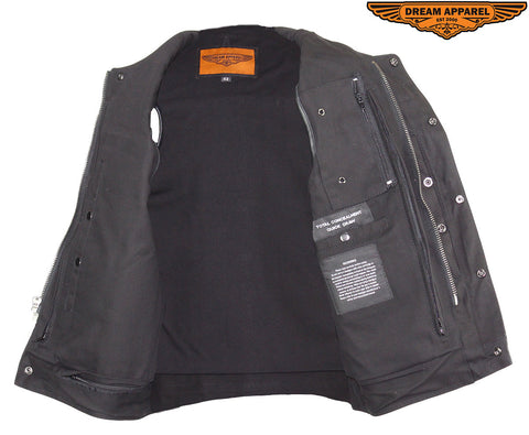 Motorcycle Leather and Canvas Club Vest®