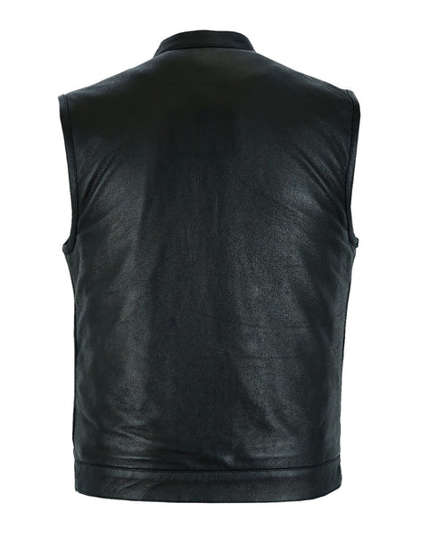 Dream Apparel Club Vest Gun Pockets, Front Zipper,Concealed Snaps,Premium Naked Cowhide Leather