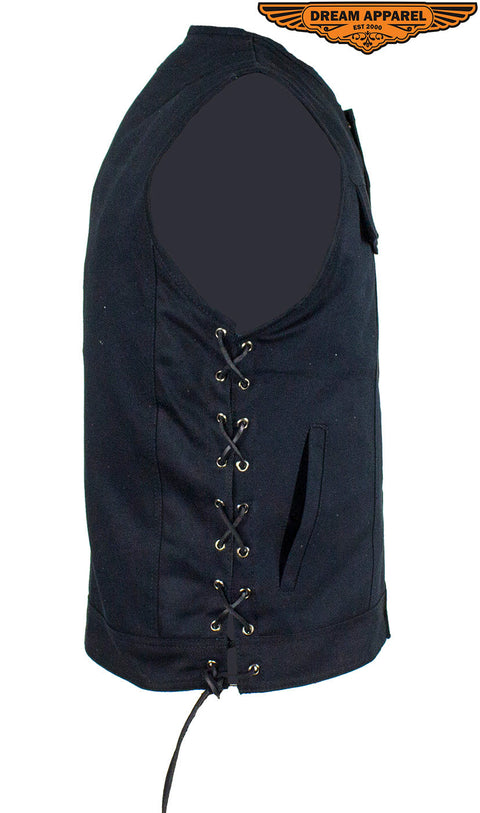 Men's Black Denim Club Vest