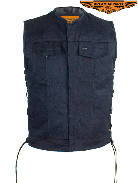 Men's Black Denim Club Vest