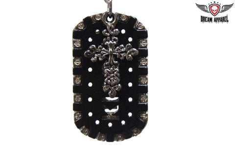 Love & Kisses 2-Piece Dog Tag with Cross