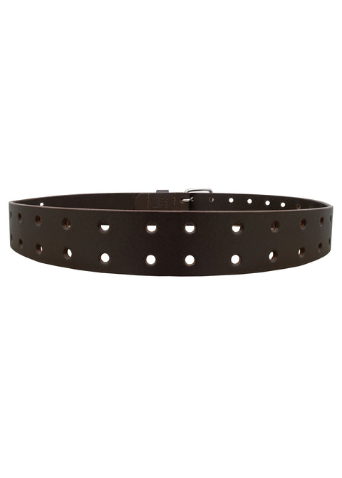 Dream Apparel Brown Dotted Motorcycle Leather Belt