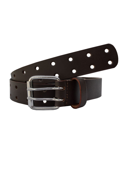 Dream Apparel Brown Dotted Motorcycle Leather Belt