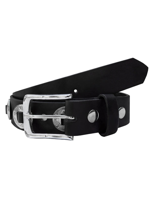 Dream Apparel Black Motorcycle Leather Belt With Conchos