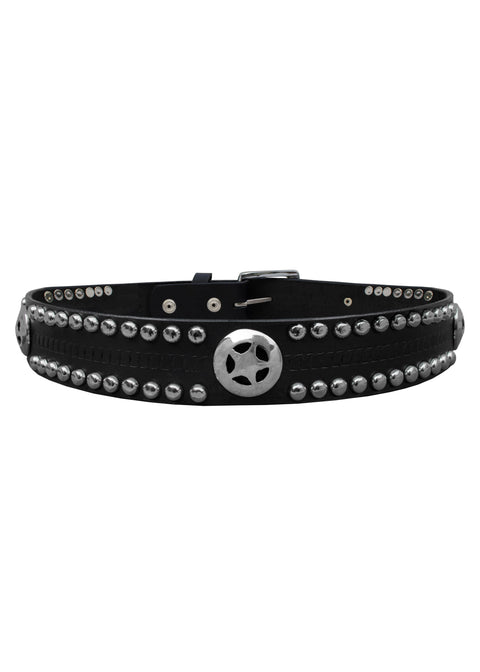 Dream Apparel Black Motorcycle Leather Belt With Studs