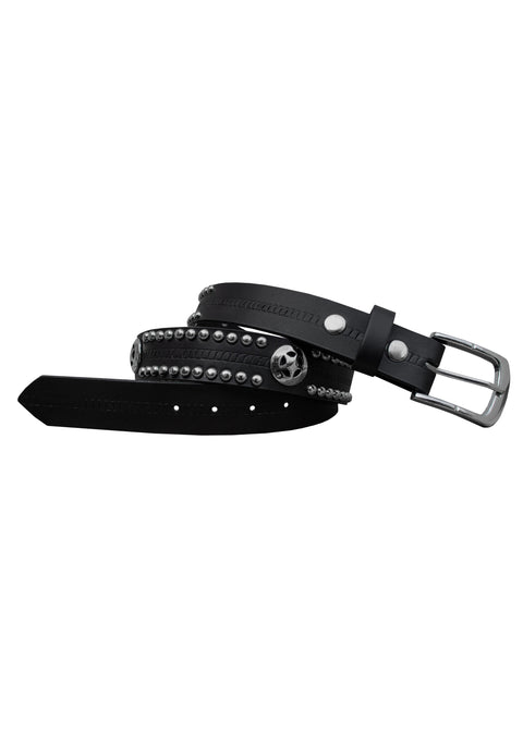 Dream Apparel Black Motorcycle Leather Belt With Studs