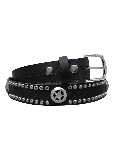 Dream Apparel Black Motorcycle Leather Belt With Studs