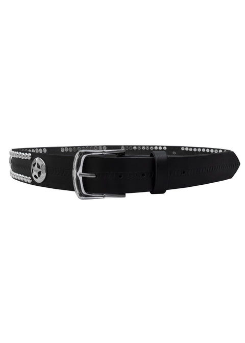 Dream Apparel Black Motorcycle Leather Belt With Studs