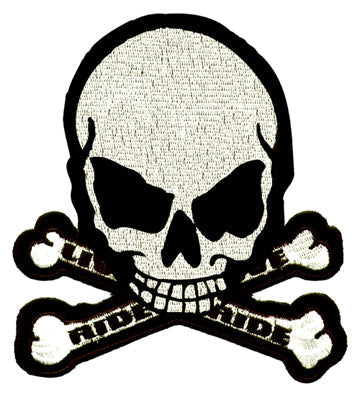 Skull Crossbones Patch "Ride to Live, Live to Ride"