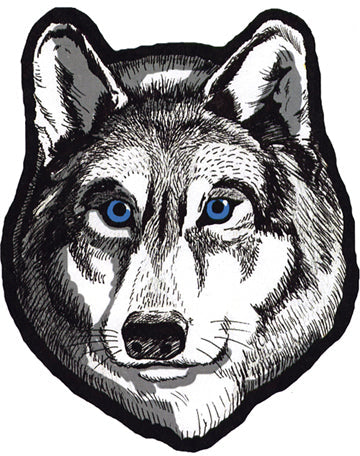 Wolf Head Biker Patch