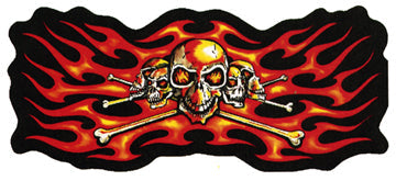 Orange Flame Skull Patch