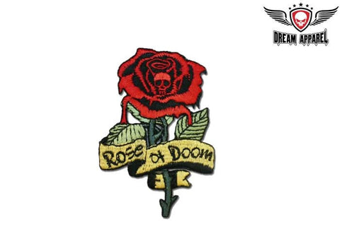 Rose of Doom With Skull Biker Patch