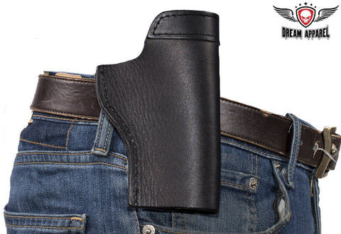 Black Leather Gun Holster For Bikers