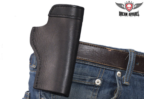 Black Leather Gun Holster For Bikers