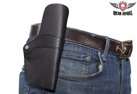 Black Leather Gun Holster With Two Leather Straps