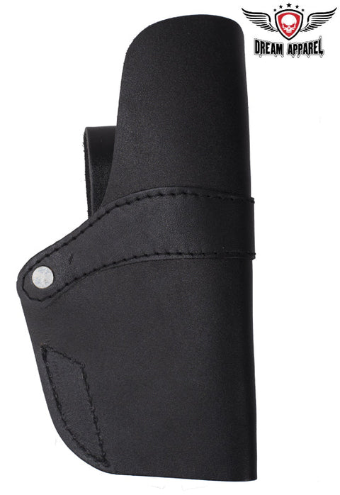 Black Leather Gun Holster With Two Leather Straps