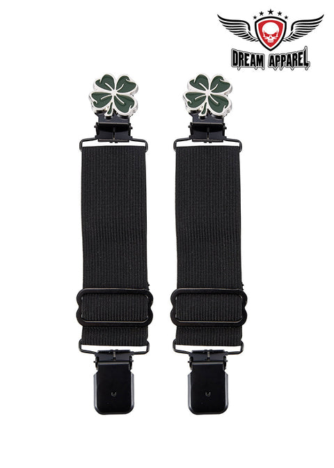 4-Leaf Clover Black Alligator Boot Clips