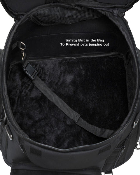 Mororcycle Sissybar Pet Textile Bag fits on Luggage Rack extra straps with D-Rings Waterproof