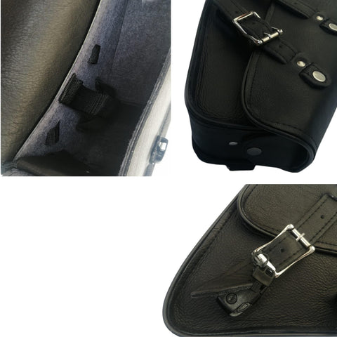 Premium Naked Leather Solo Swing Arm Bag Left Side